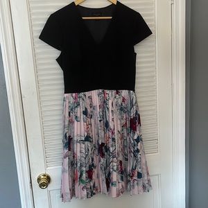 Ted Baker floral pleated dress